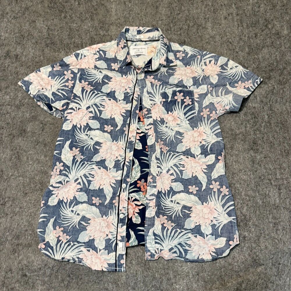 Paper Denim Cloth Mens Hawaiian Shirt Size M Multicolor Slim Fit Reversible
